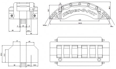 8-Kolben Aluminium Bremssattel