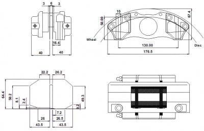 2-Kolben Aluminium Bremssattel