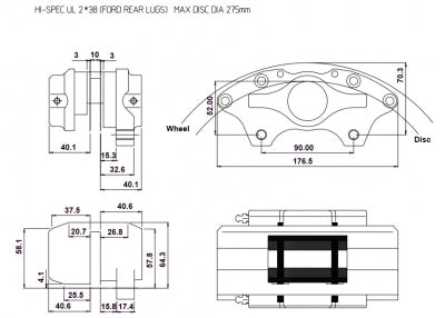 2-Kolben Bremssattel Ford
